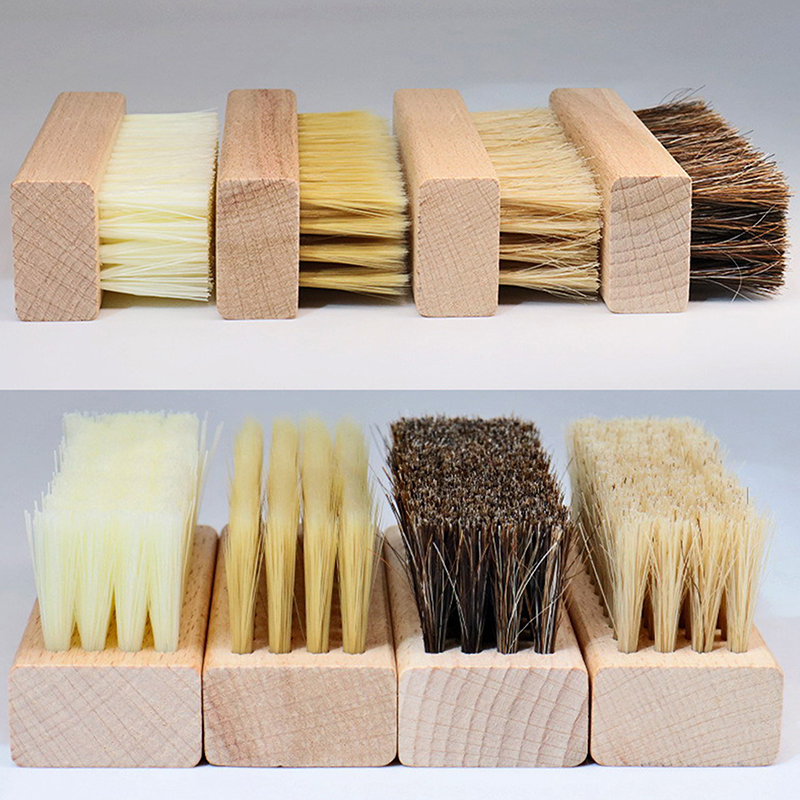 Shoe Cleaning Brush - Berguna pegangan kayu sikat semir sikat