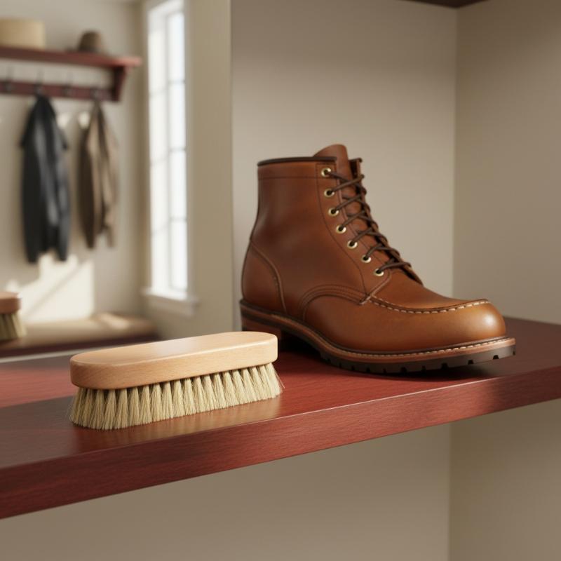 1 Buah Sikat Sepatu Kayu Bulu  - Shoe Cleaning Brush ulasan dan harga